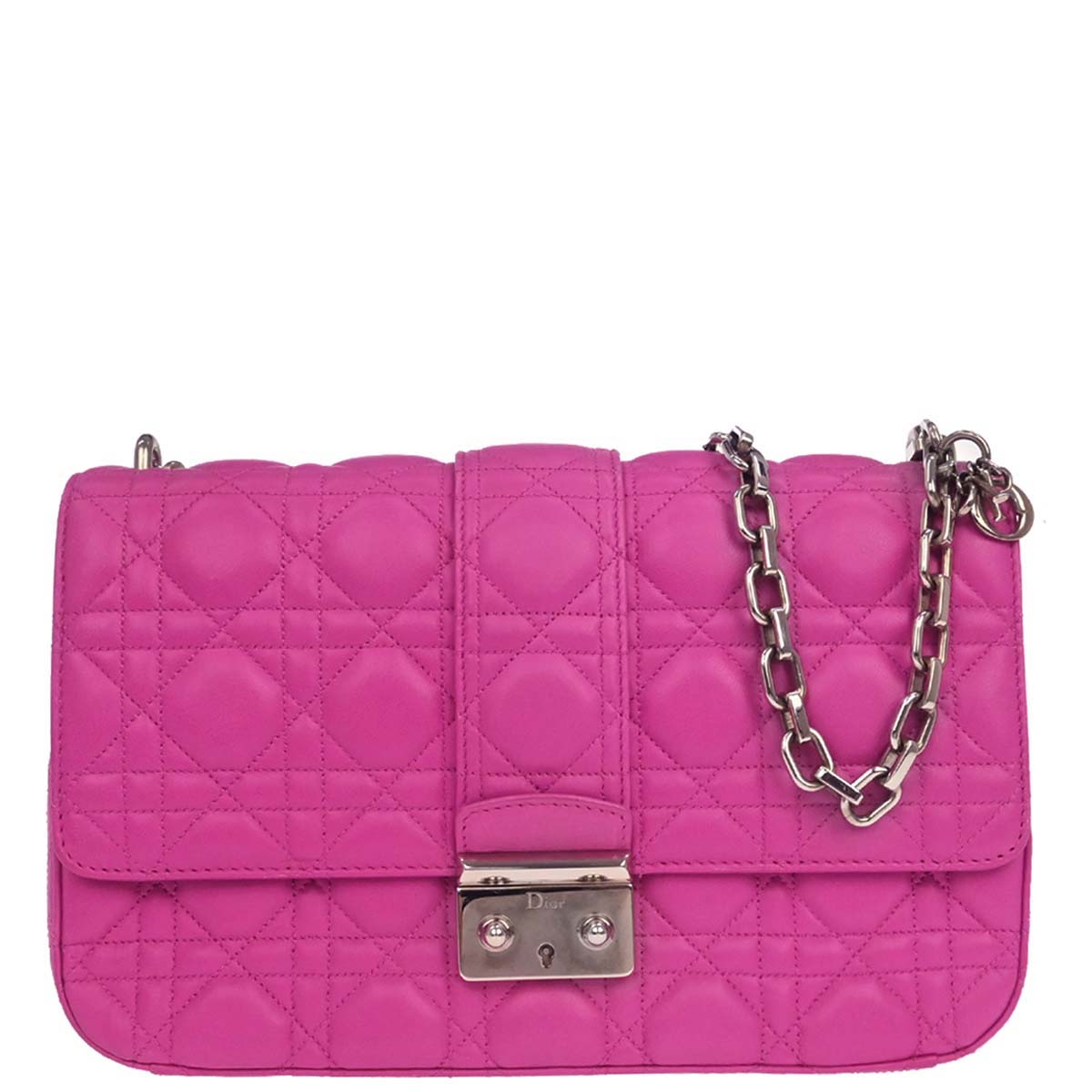 Christian Dior Pink Lambskin Cannage Miss Dior Shoulder Bag