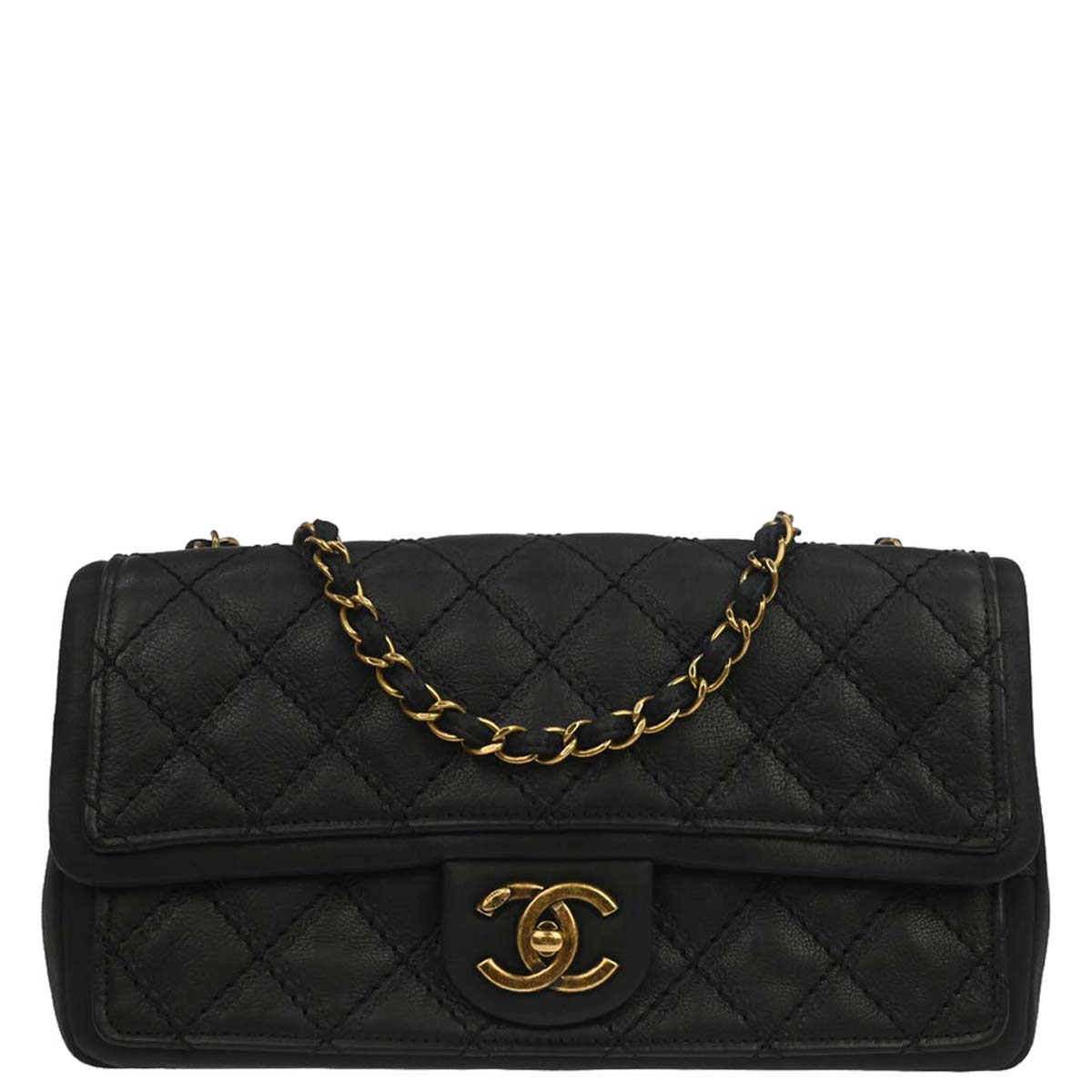 Chanel Black Calfskin Shoulder Bag