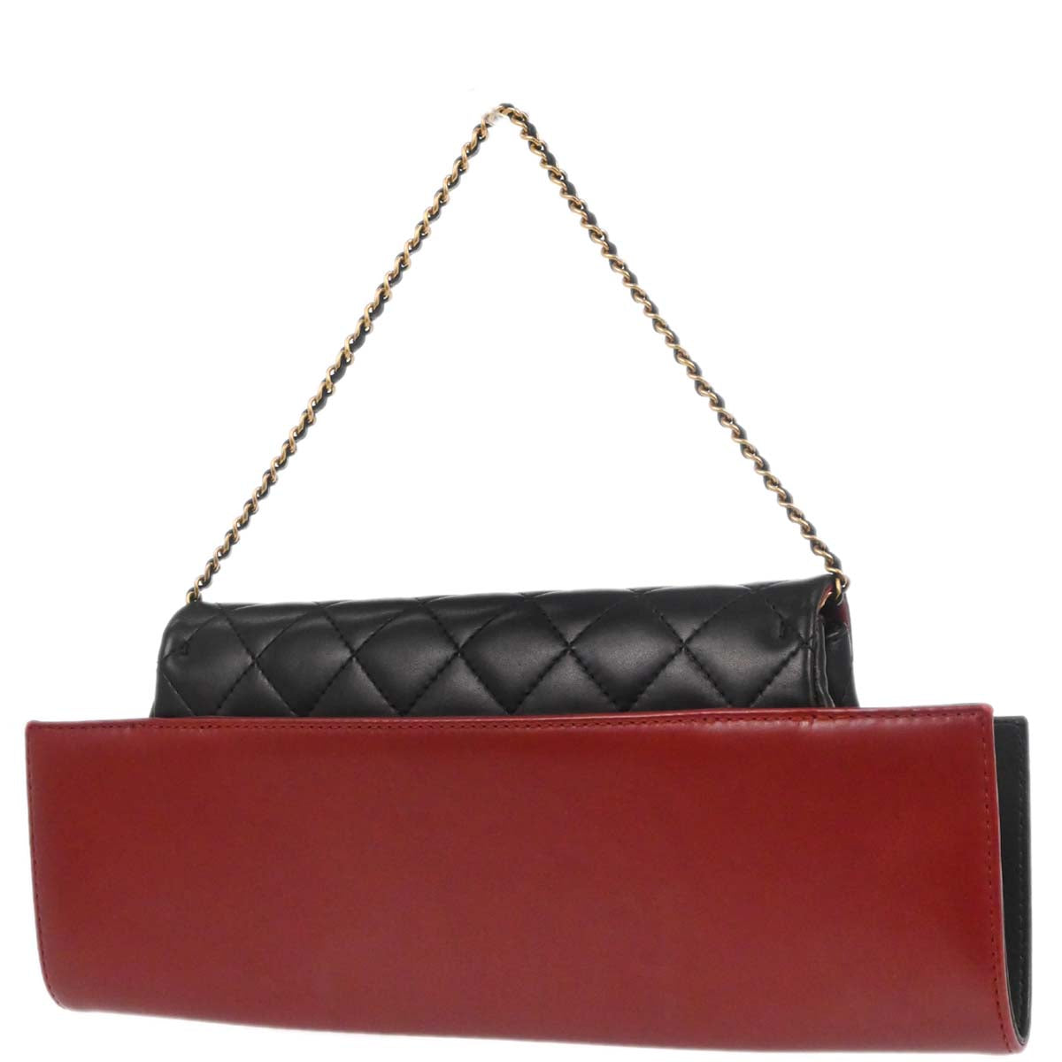 Chanel Black Lambskin Gabrielle Menu Clutch Handbag