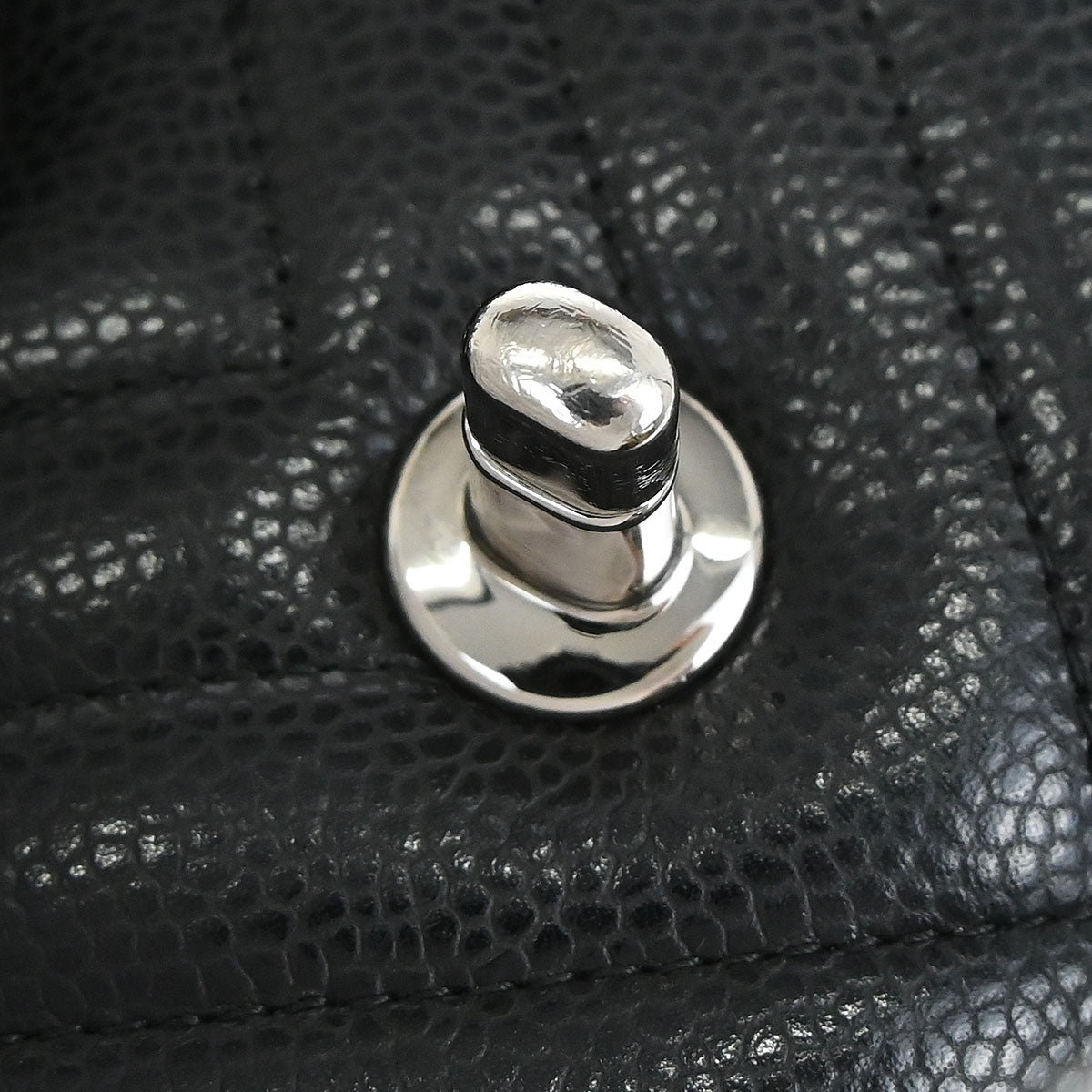 Chanel Black Caviar Skin Chevron Medium Classic Double Flap Shoulder Bag