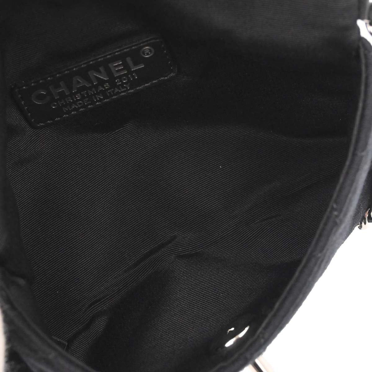 Chanel Black Cotton Shoulder Bag