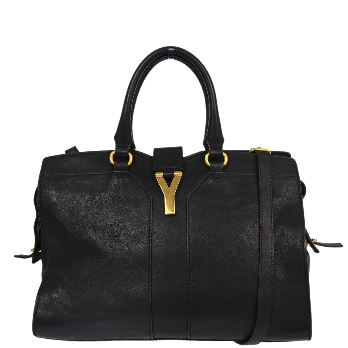 Yves Saint Laurent Black Leather Cabas Chic 2way Shoulder Handbag