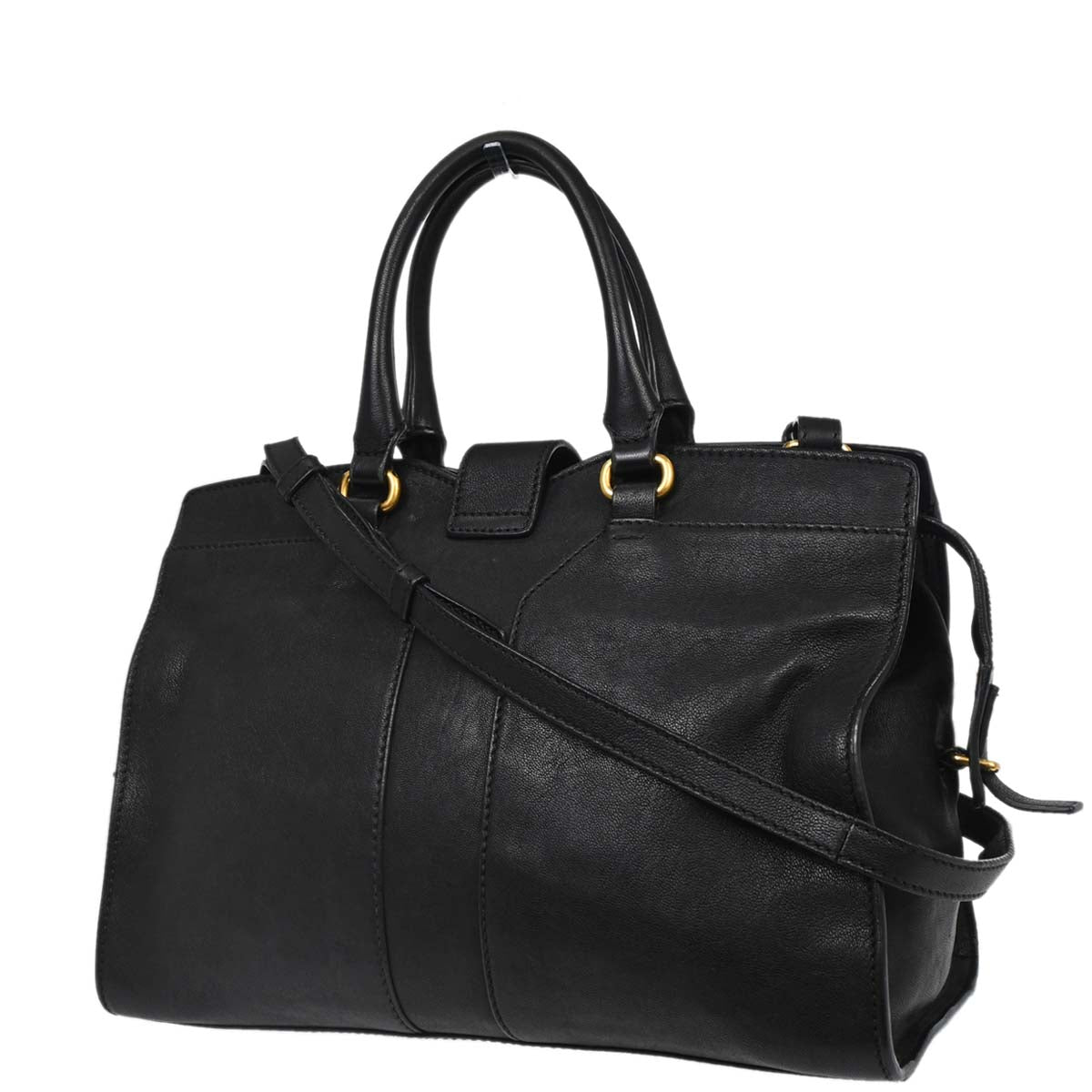 Yves Saint Laurent Black Leather Cabas Chic 2way Shoulder Handbag