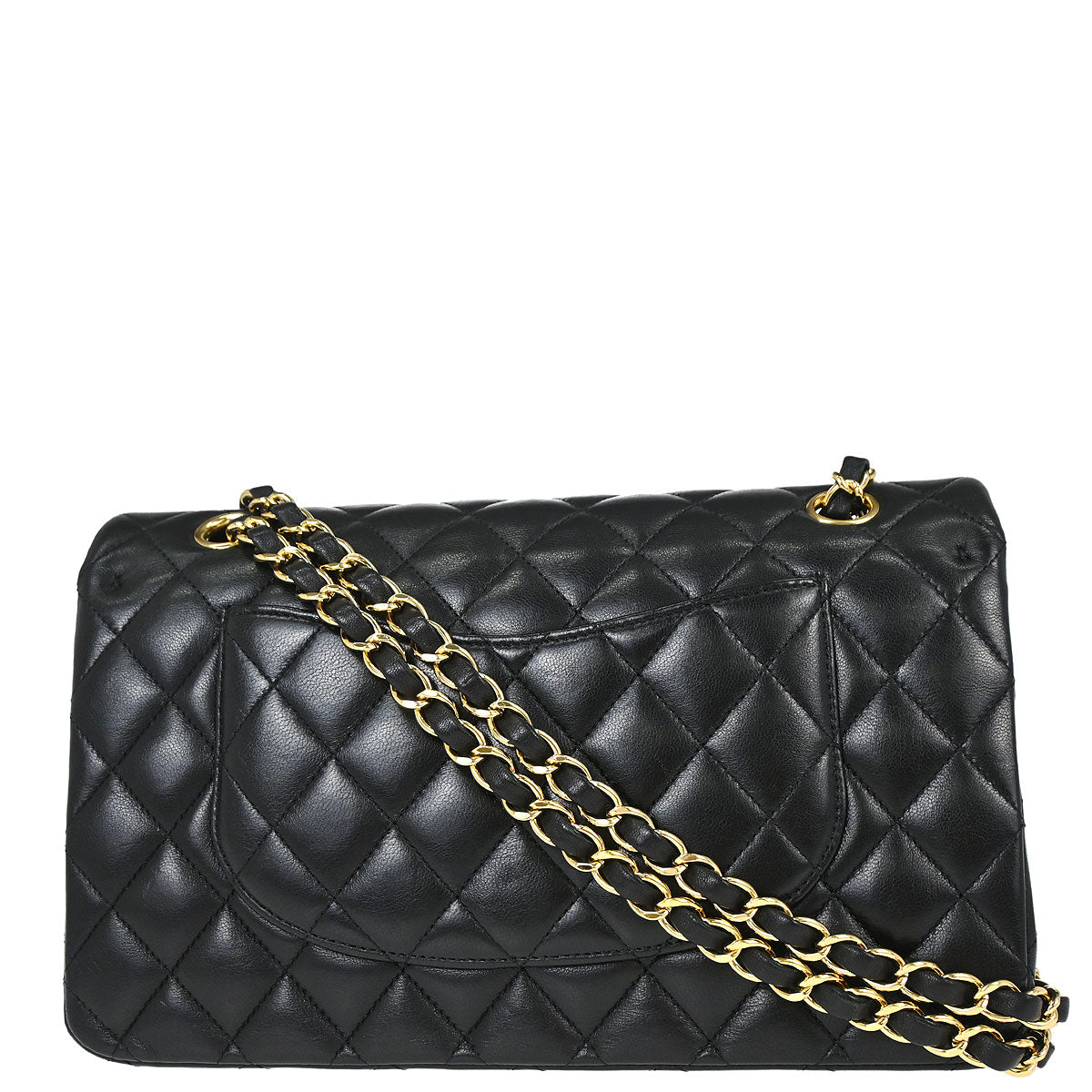 Chanel Black Lambskin Medium Classic Double Flap Shoulder Bag