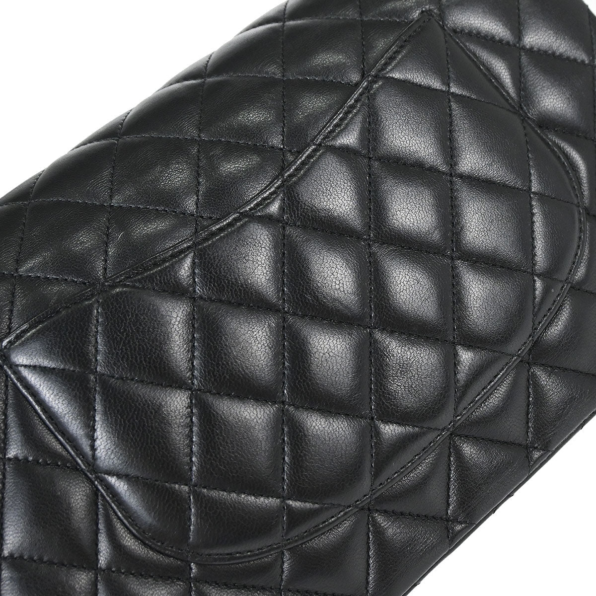 Chanel Black Lambskin Medium Classic Double Flap Shoulder Bag