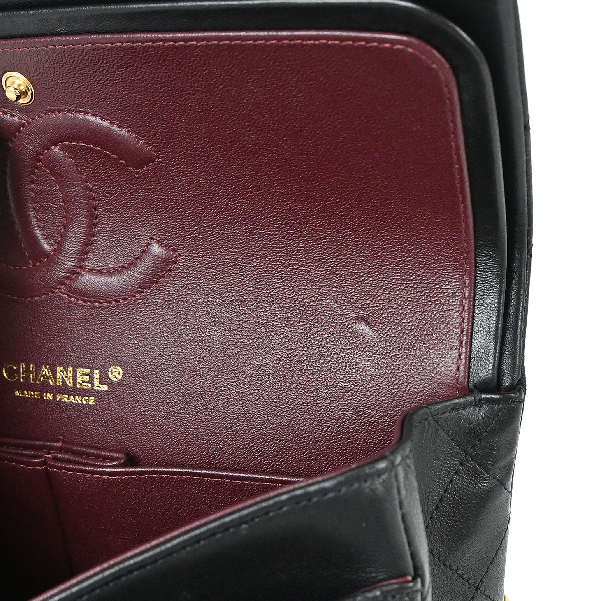 Chanel Black Lambskin Medium Classic Double Flap Shoulder Bag