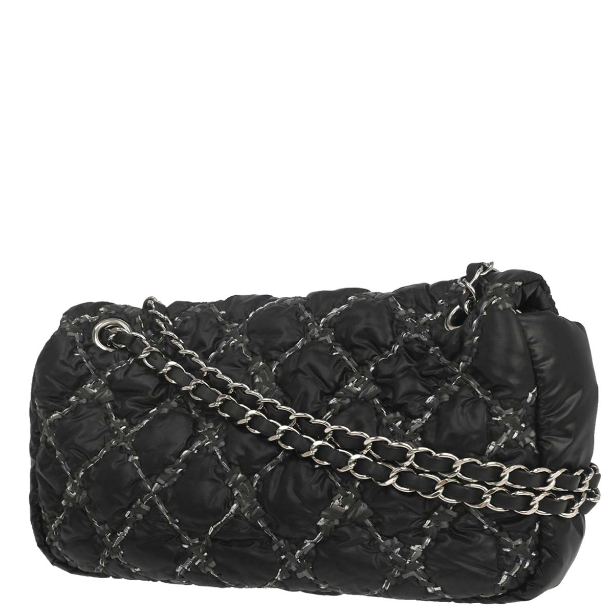 Chanel Black Nylon Tweed Paris-Byzance Bubble Flap Shoulder Bag