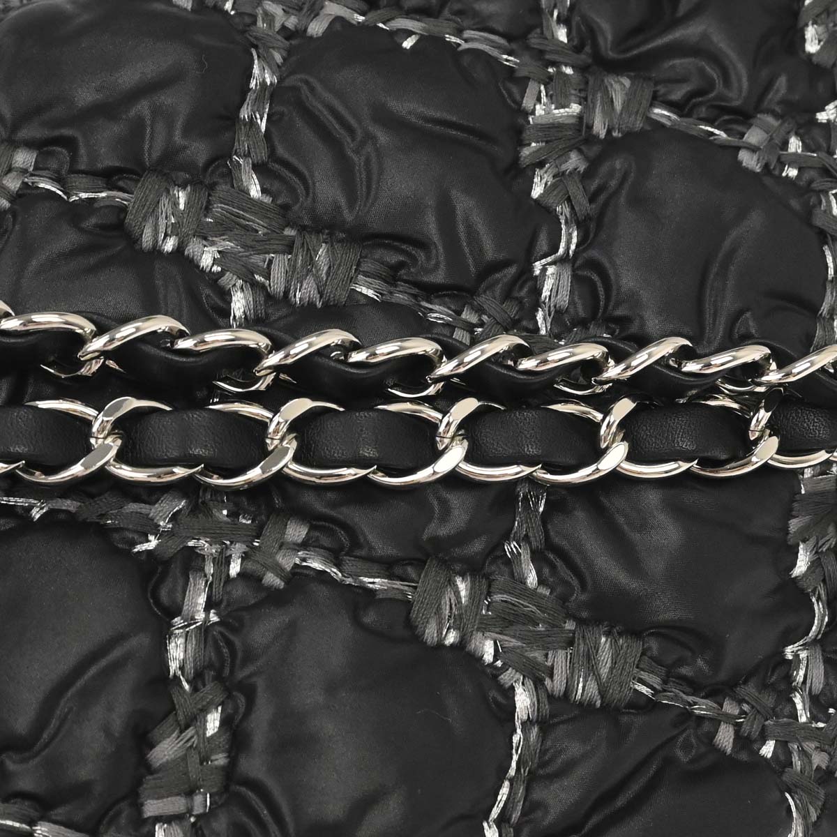 Chanel Black Nylon Tweed Paris-Byzance Bubble Flap Shoulder Bag