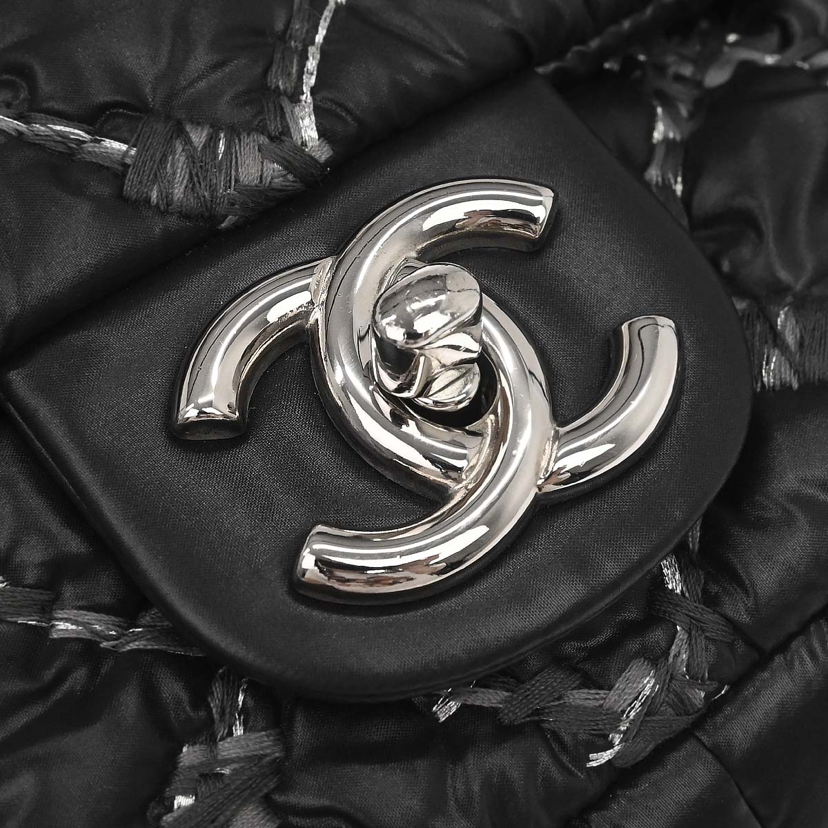 Chanel Black Nylon Tweed Paris-Byzance Bubble Flap Shoulder Bag