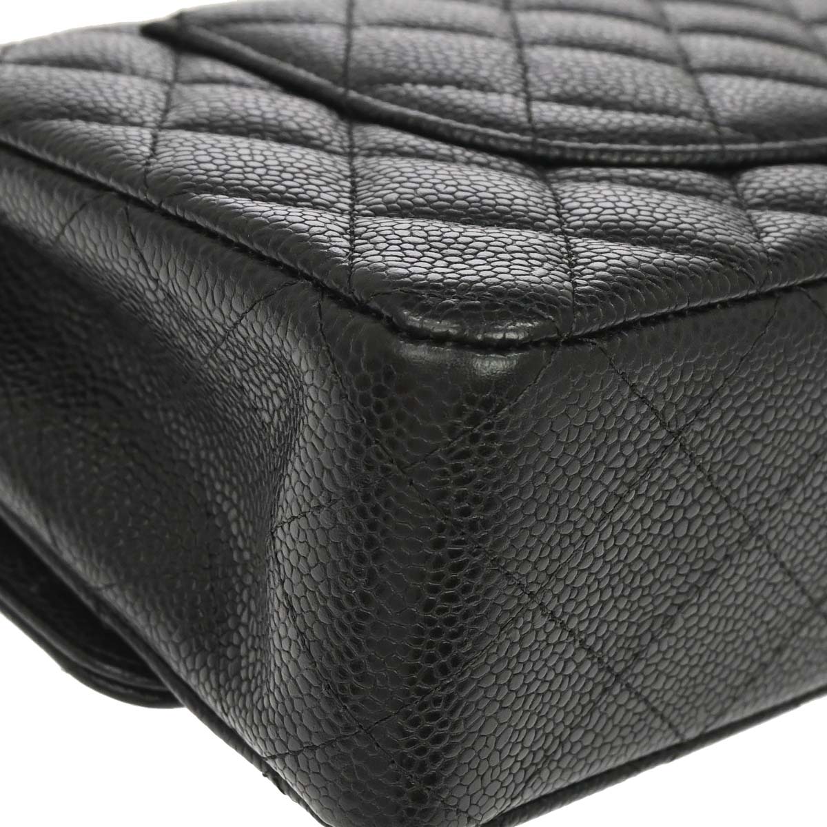 Chanel Black Caviar Skin Medium Classic Double Flap Shoulder Bag