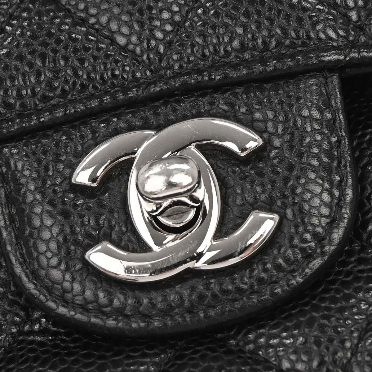 Chanel Black Caviar Skin Medium Classic Double Flap Shoulder Bag