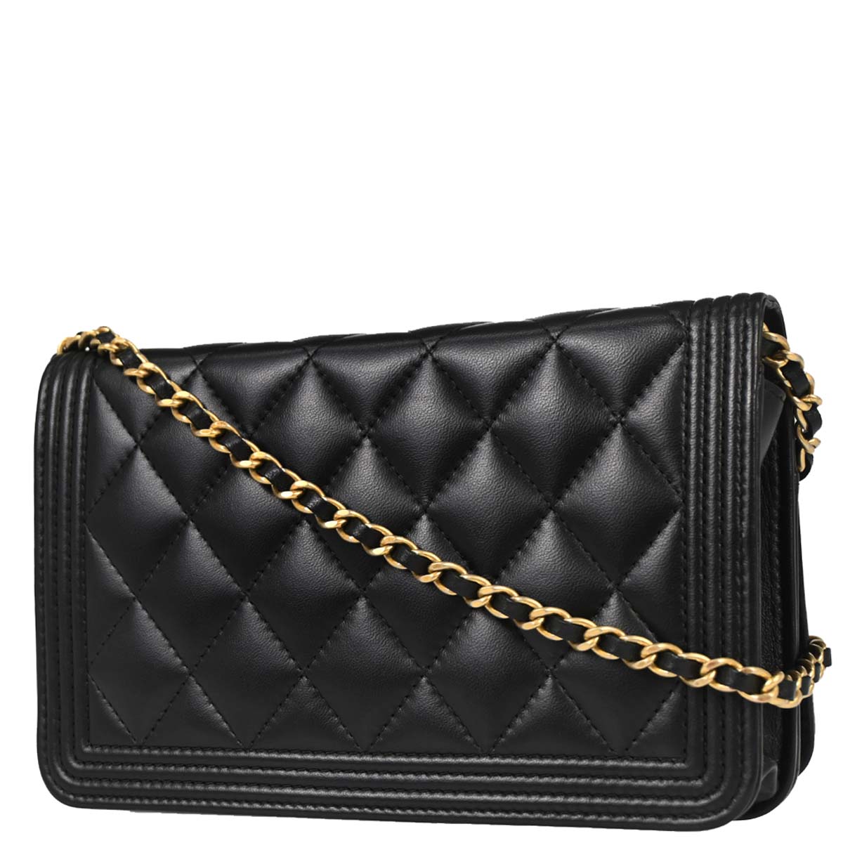 Boy Chanel Black Lambskin Chain WOC Shoulder Bag