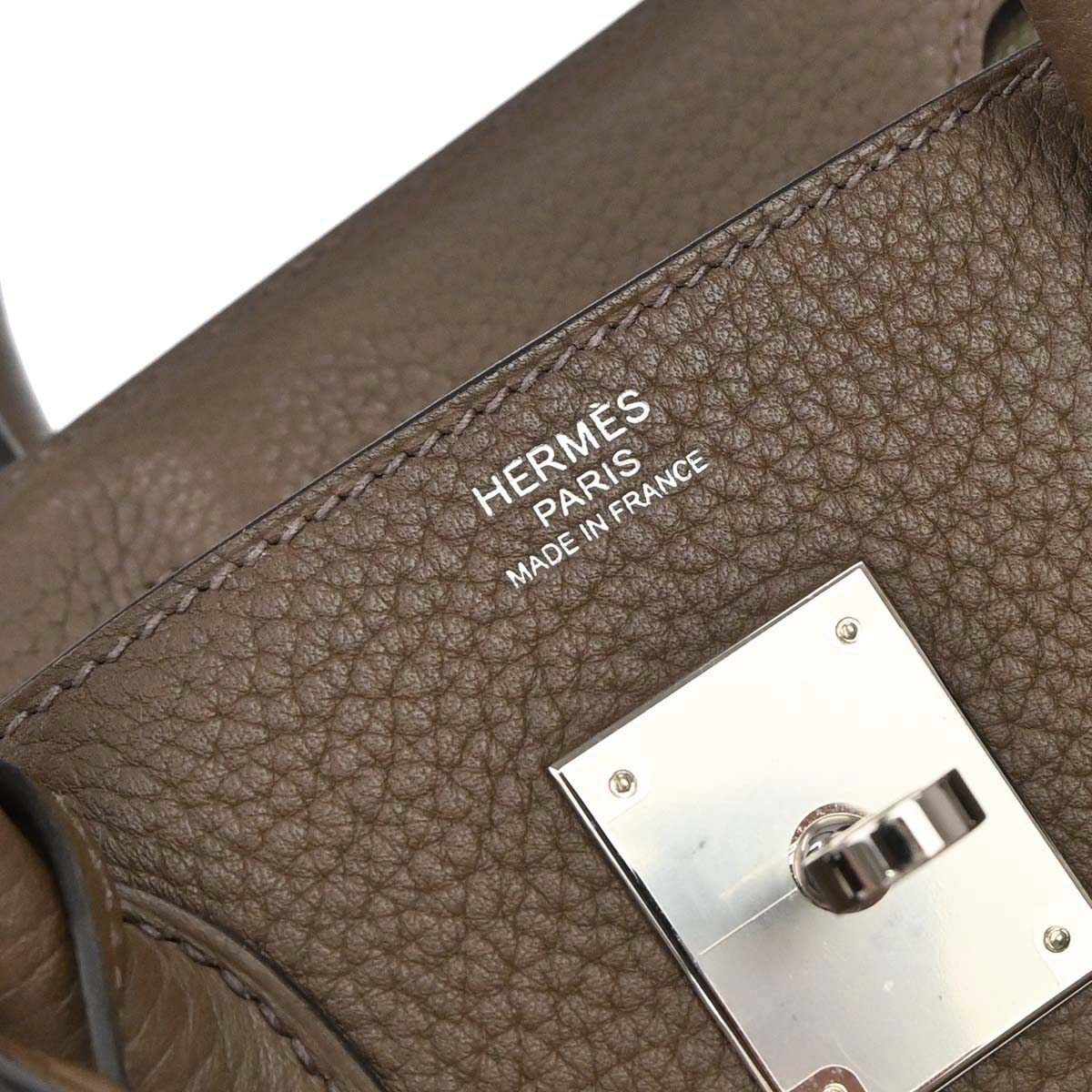 Hermes Taupe Gray Togo Birkin 30 Verso Handbag