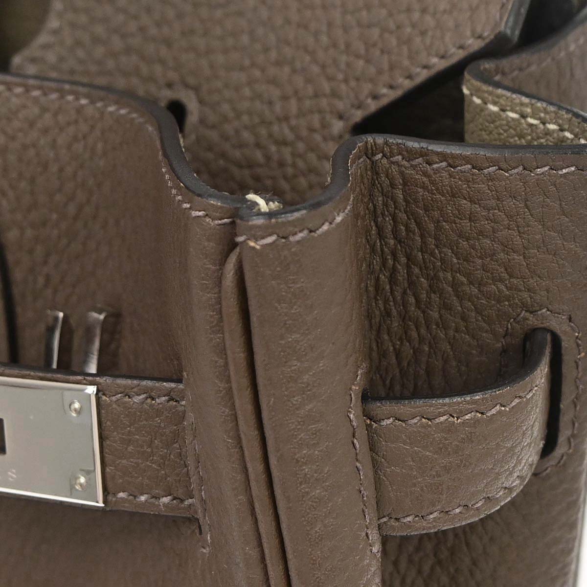 Hermes Taupe Gray Togo Birkin 30 Verso Handbag