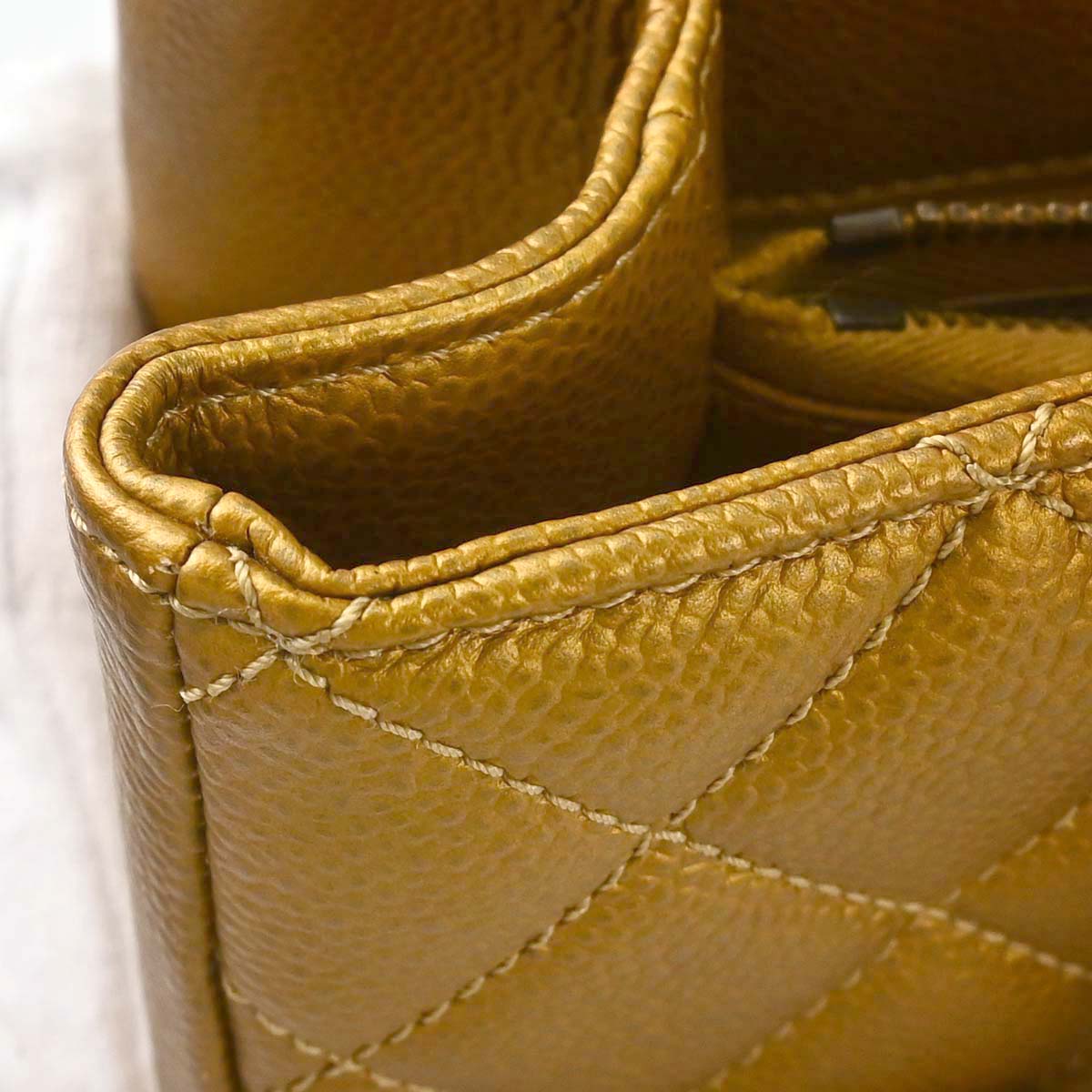 Chanel Gold Caviar Skin Grand Shopping Tote GST Chain Handbag