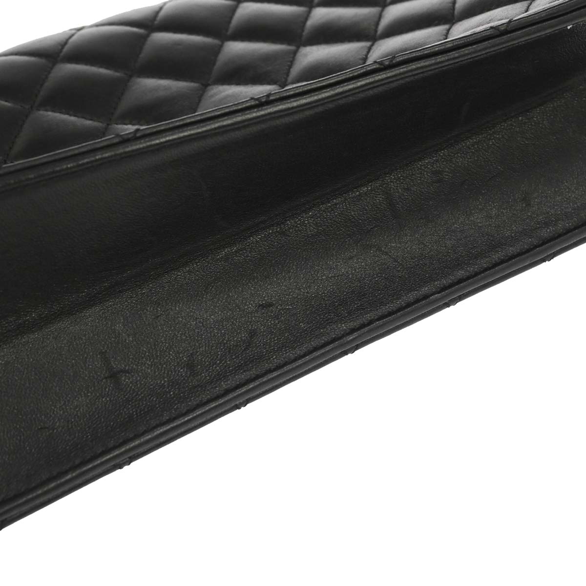 Chanel Black Lambskin Turnlock Medium Half Flap Shoulder Bag