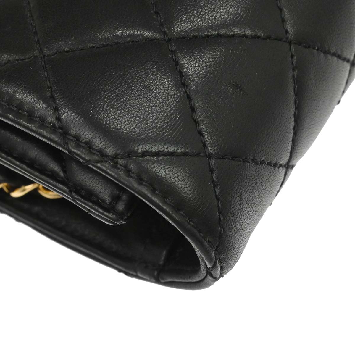 Chanel Black Lambskin Turnlock Medium Half Flap Shoulder Bag