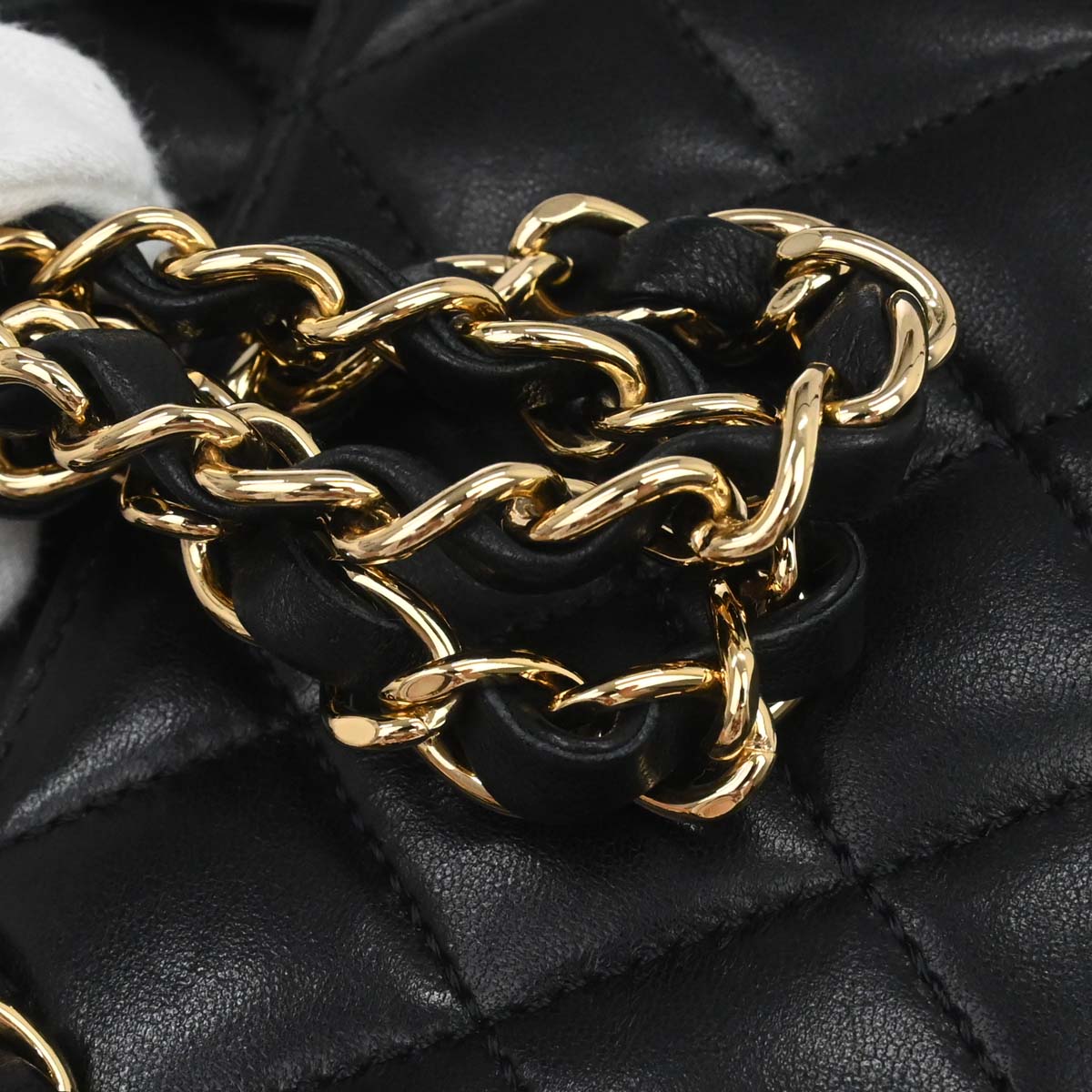 Chanel Black Lambskin Turnlock Medium Half Flap Shoulder Bag