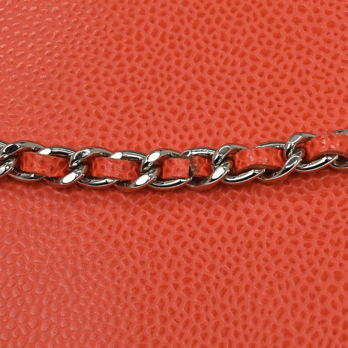 Chanel Red Caviar Skin Timeless WOC Wallet on Chain Shoulder Bag