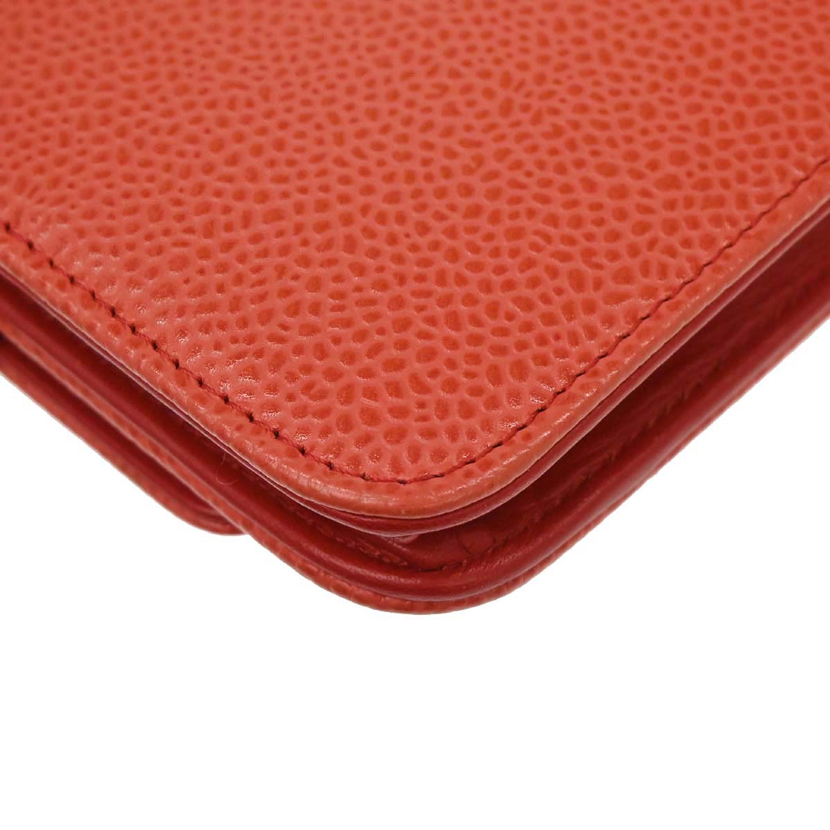Chanel Red Caviar Skin Timeless WOC Wallet on Chain Shoulder Bag