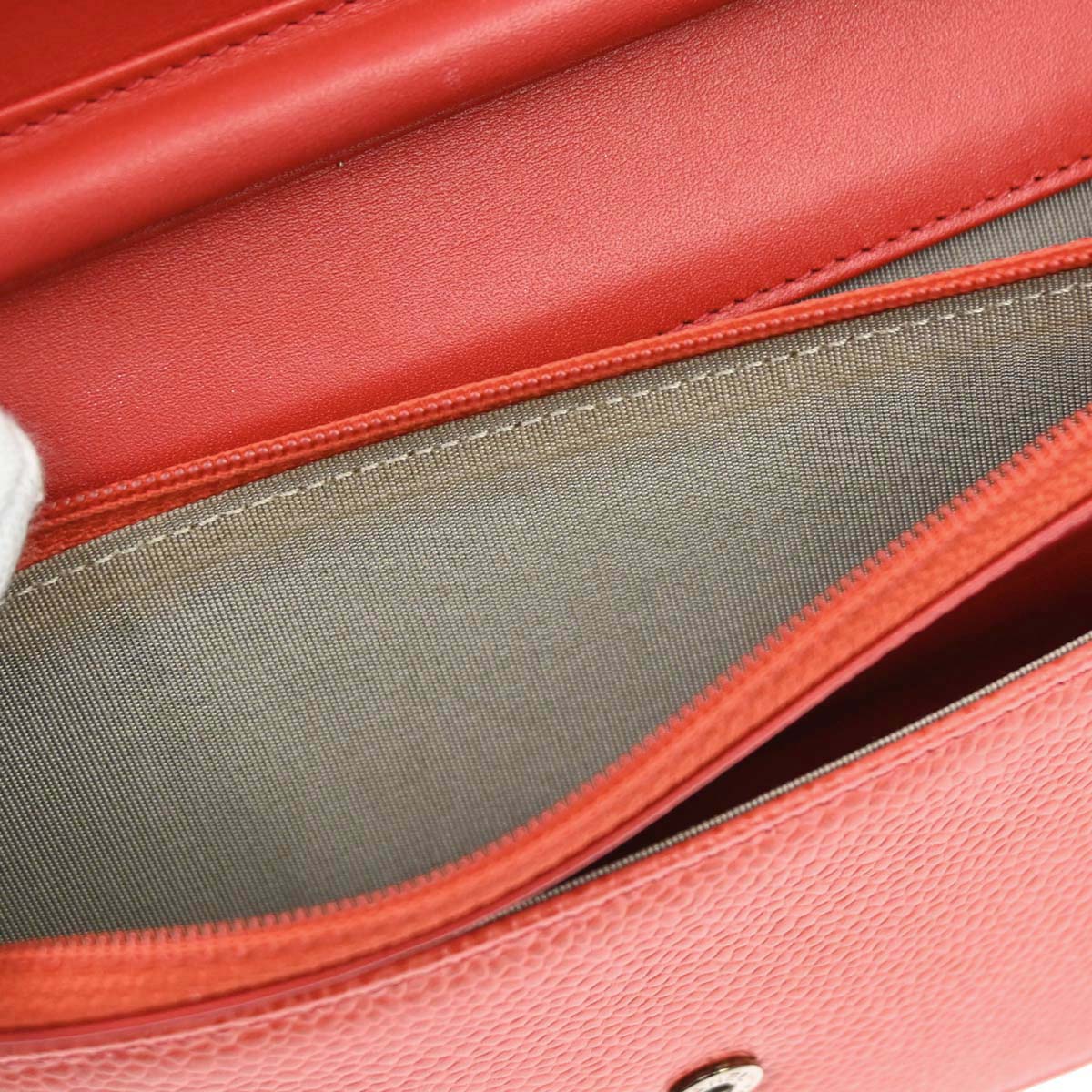 Chanel Red Caviar Skin Timeless WOC Wallet on Chain Shoulder Bag