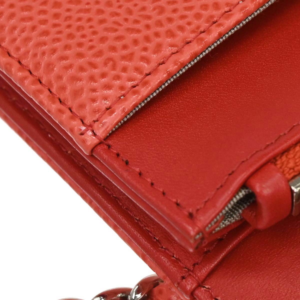 Chanel Red Caviar Skin Timeless WOC Wallet on Chain Shoulder Bag