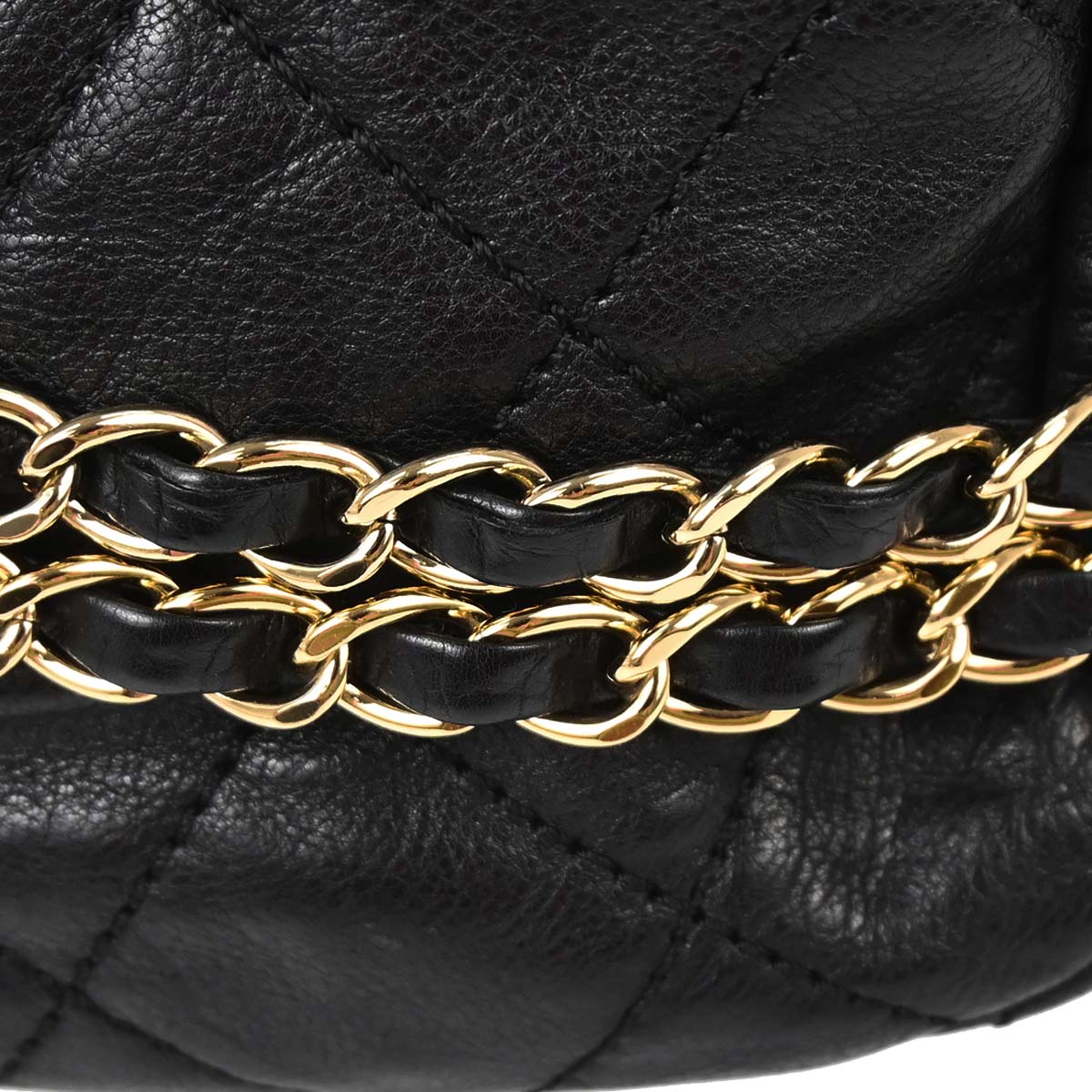 Chanel Black Calfskin Chain Me Shoulder Bag