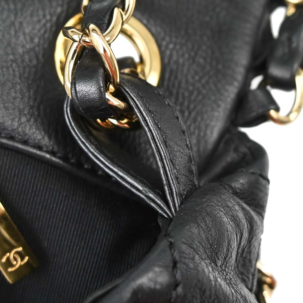 Chanel Black Calfskin Chain Me Shoulder Bag