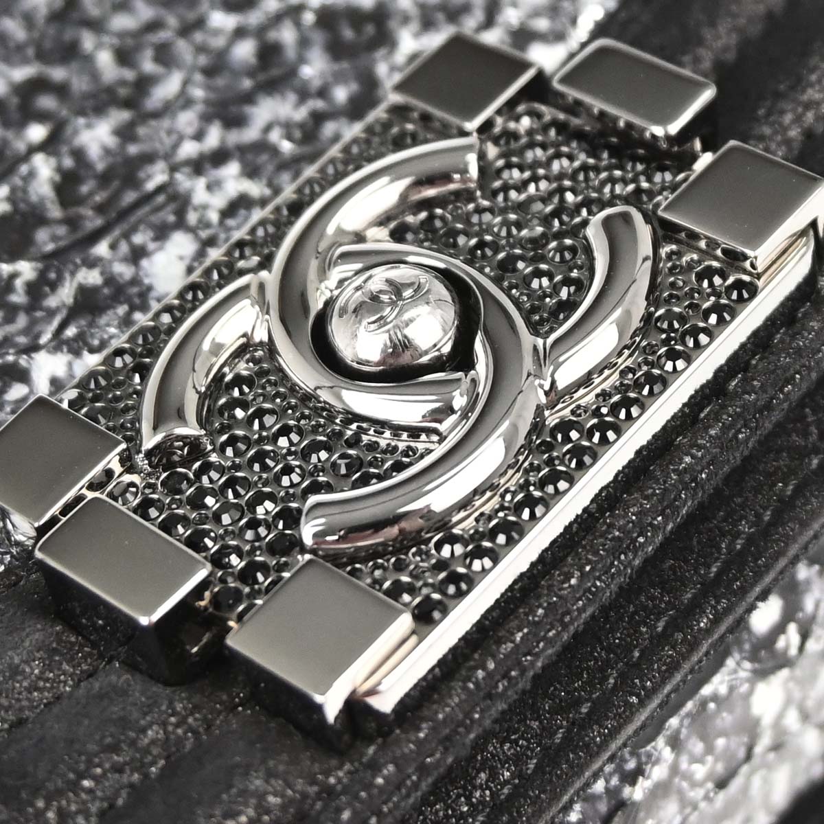 Boy Chanel * Silver Python Small Chain Shoulder Bag
