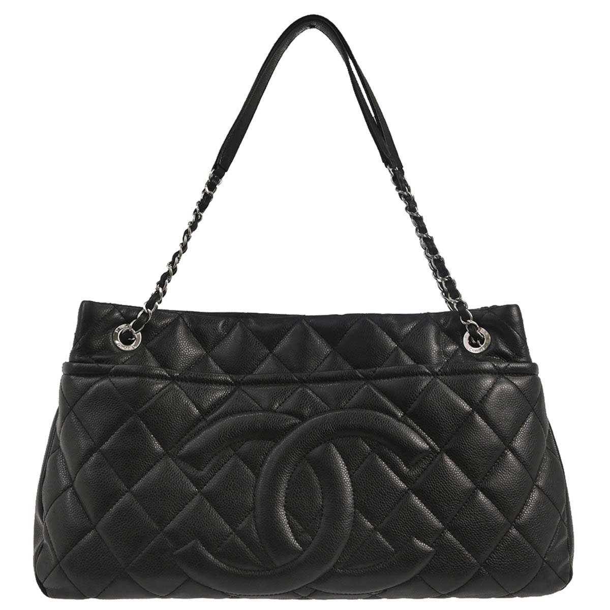 Chanel Black Caviar Skin Timeless CC Chain Tote Bag