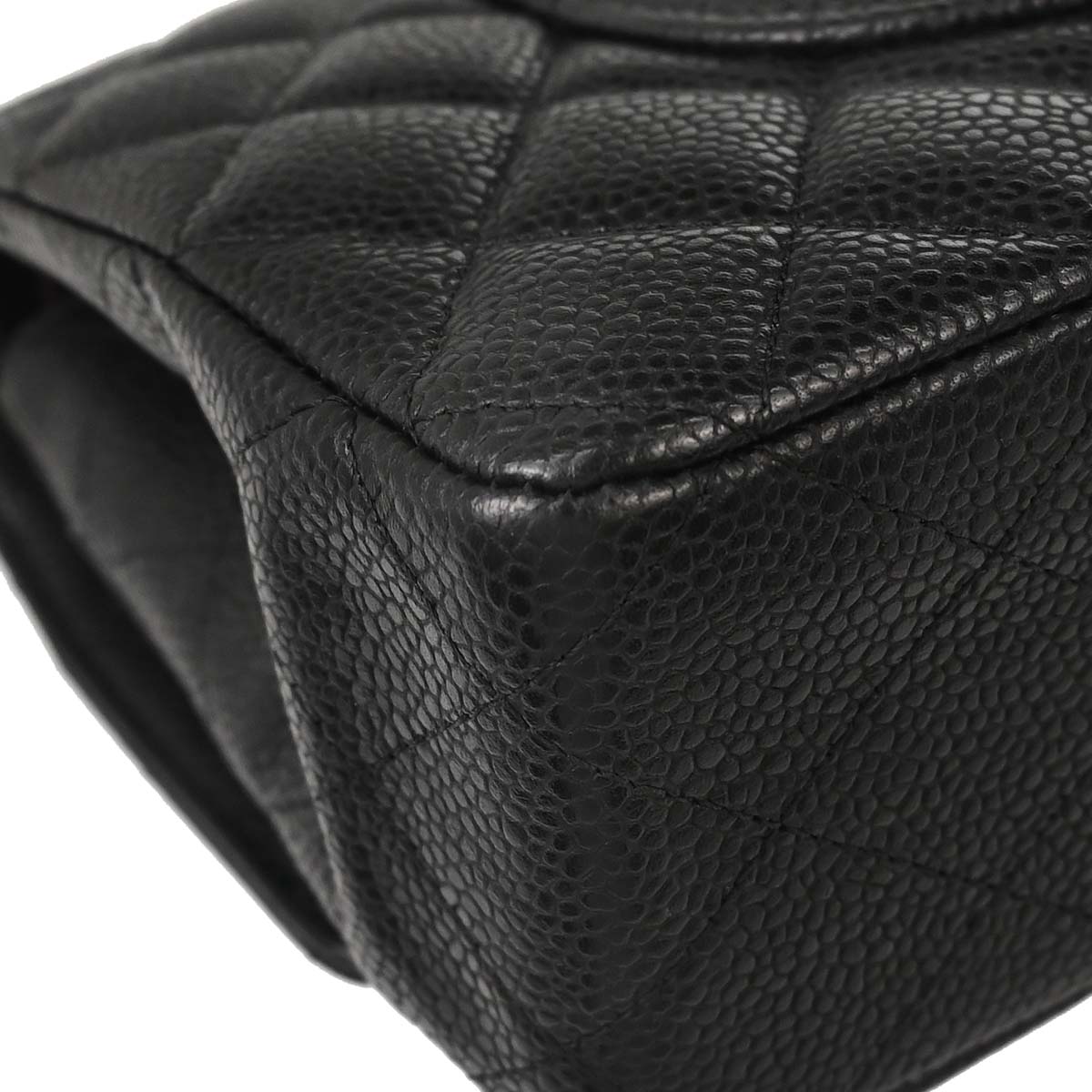 Chanel Black Caviar Skin Medium Classic Double Flap Shoulder Bag