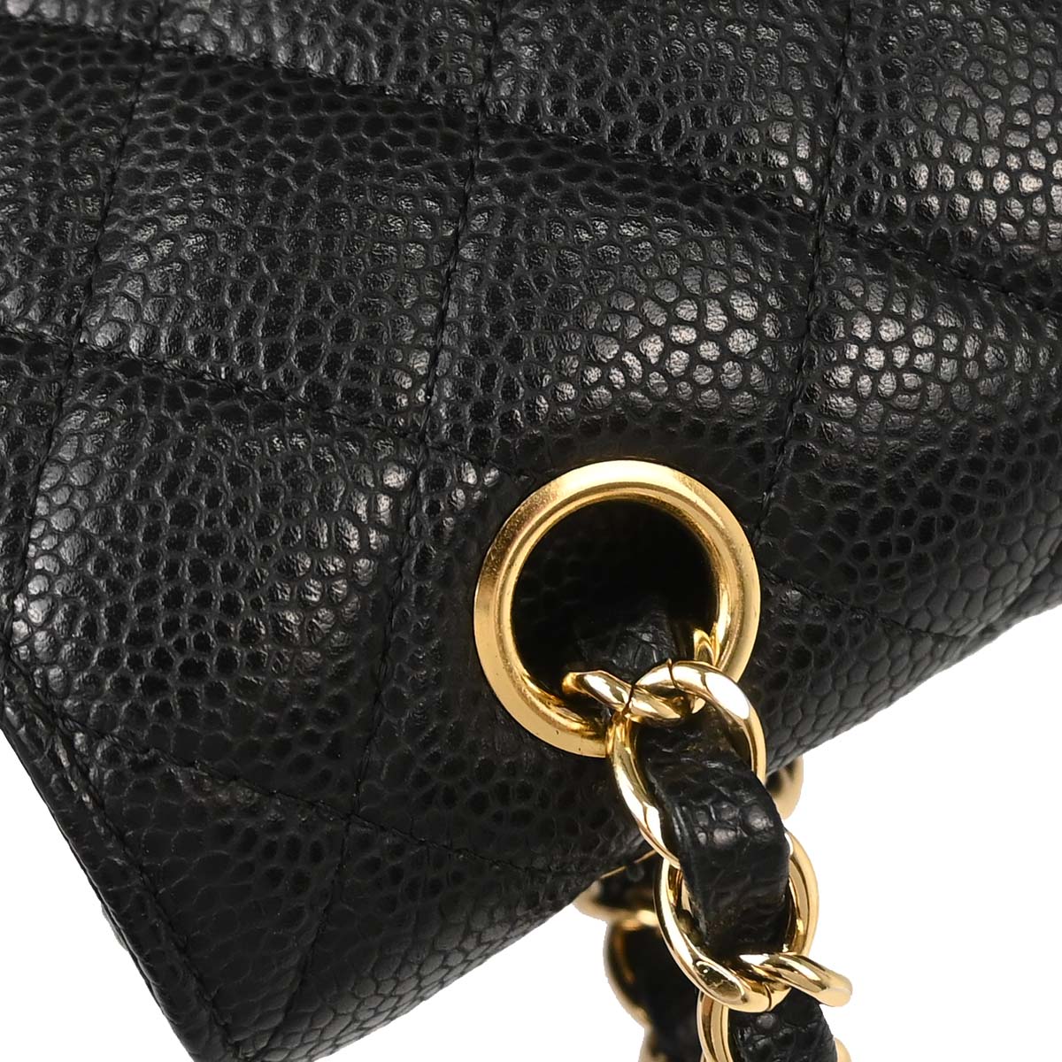 Chanel Black Caviar Skin Medium Classic Double Flap Shoulder Bag