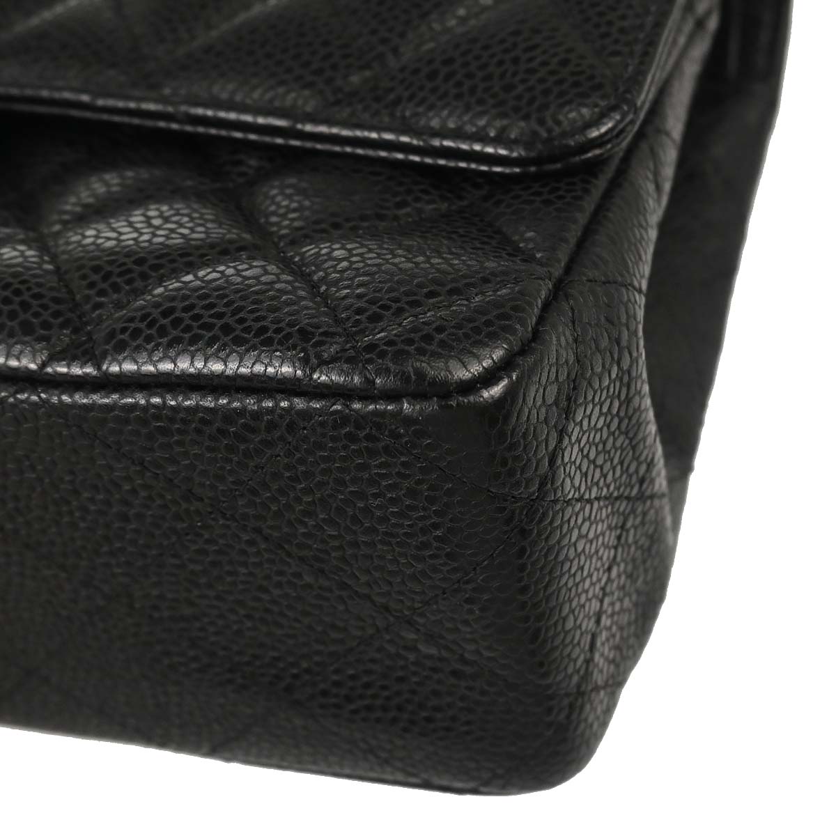 Chanel Black Caviar Skin Medium Classic Double Flap Shoulder Bag