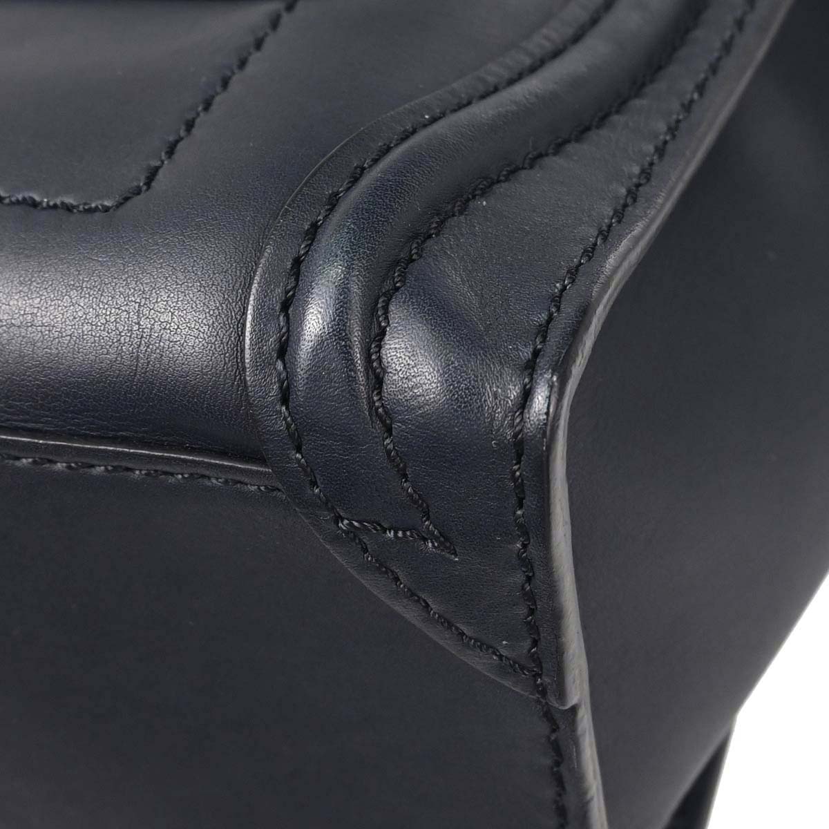 Celine Navy Leather Nano Luggage 2way Shoulder Tote Bag