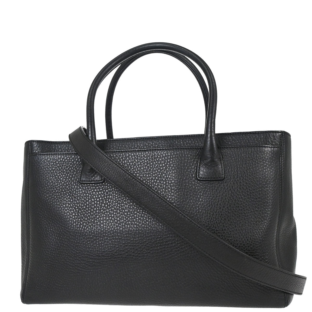 Chanel Black Deerskin Executive Cerf 2way Shoulder Tote Bag