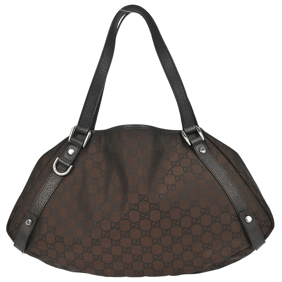 Gucci Brown Nylon GG Abbey D-ring Tote Bag