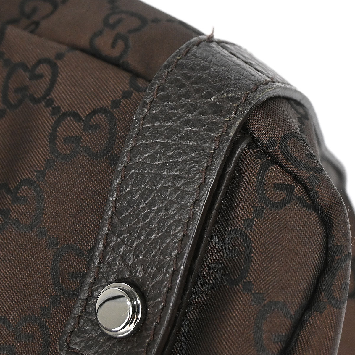 Gucci Brown Nylon GG Abbey D-ring Tote Bag