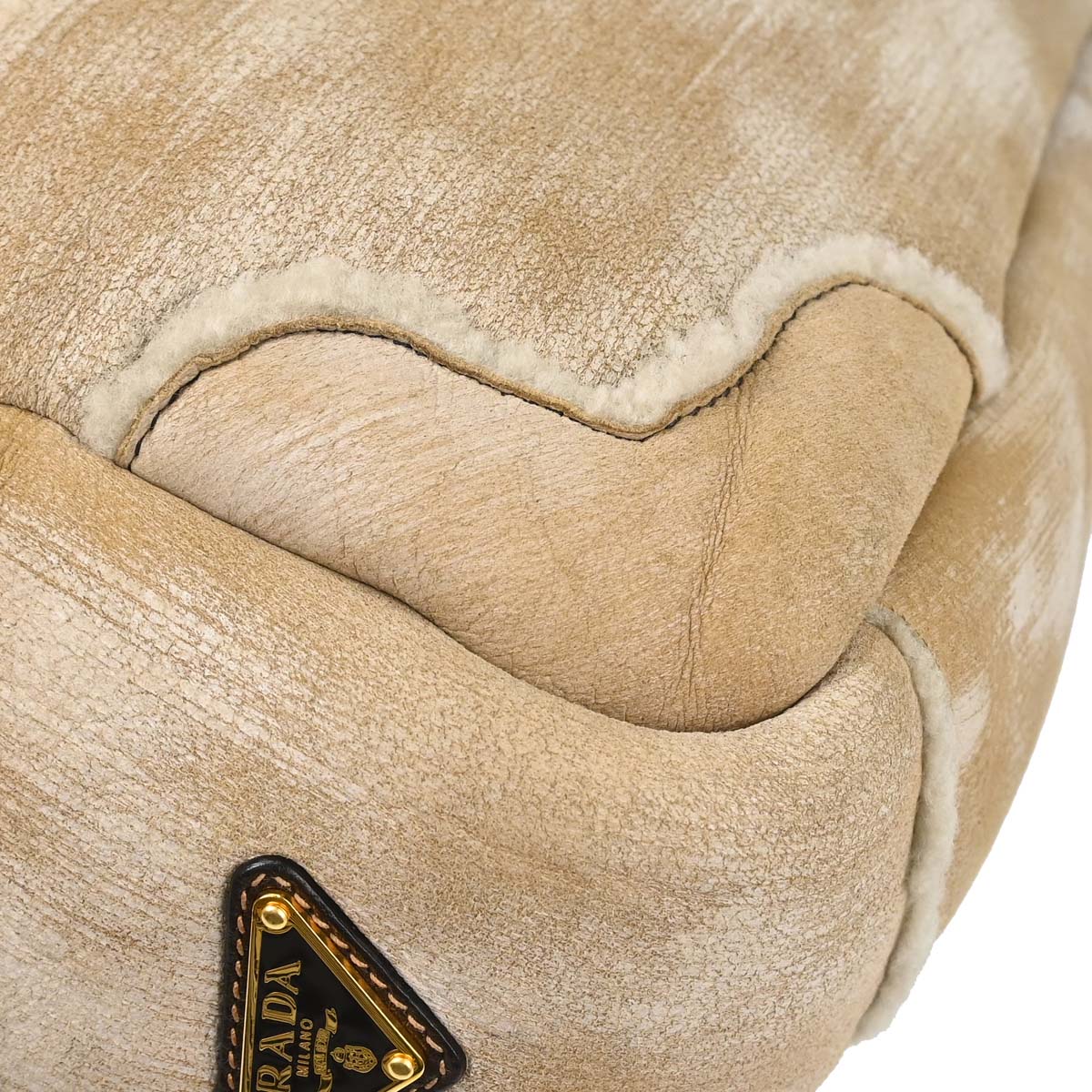 Prada * Beige Mink Fur Tote Handbag
