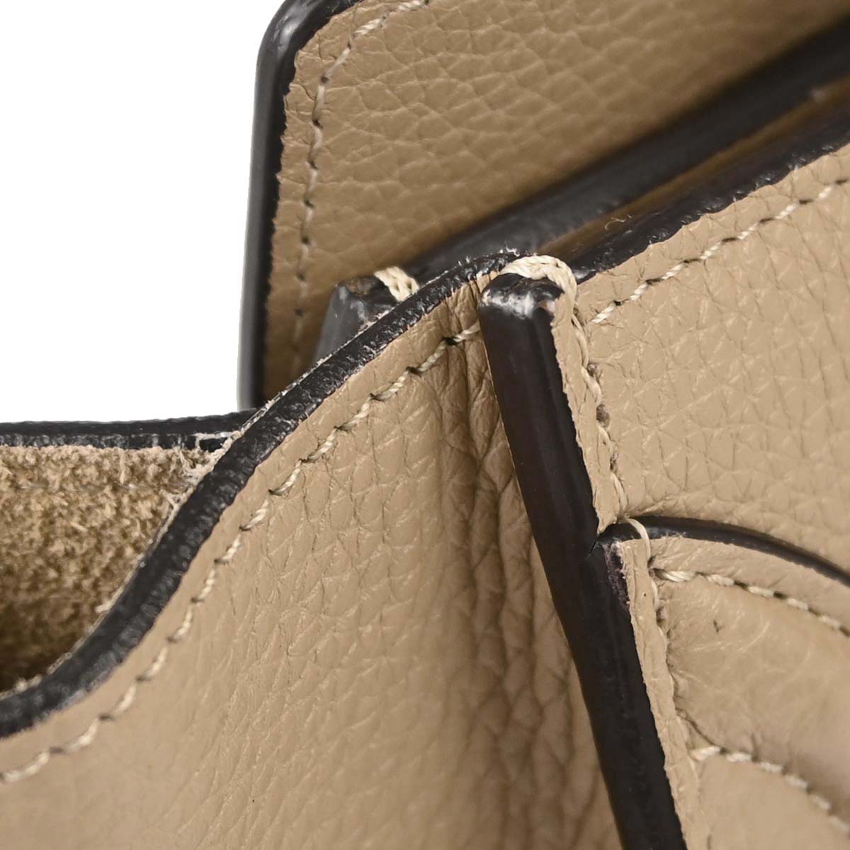 Celine Beige Leather Nano Luggage 2way Shoulder Tote Bag