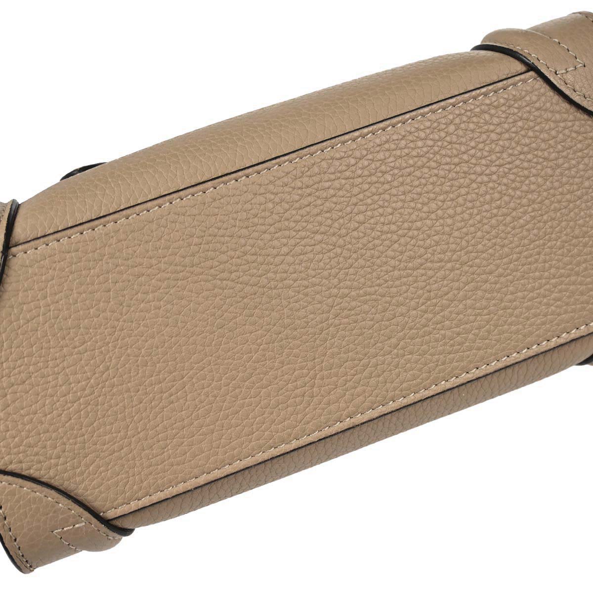Celine Beige Leather Nano Luggage 2way Shoulder Tote Bag