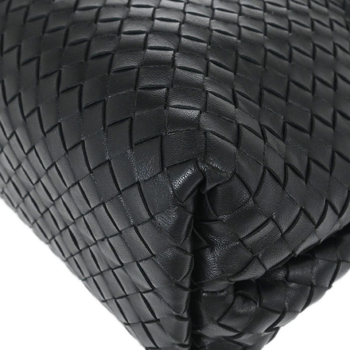 Bottega Veneta Black Lambskin Intrecciato Shoulder Bag