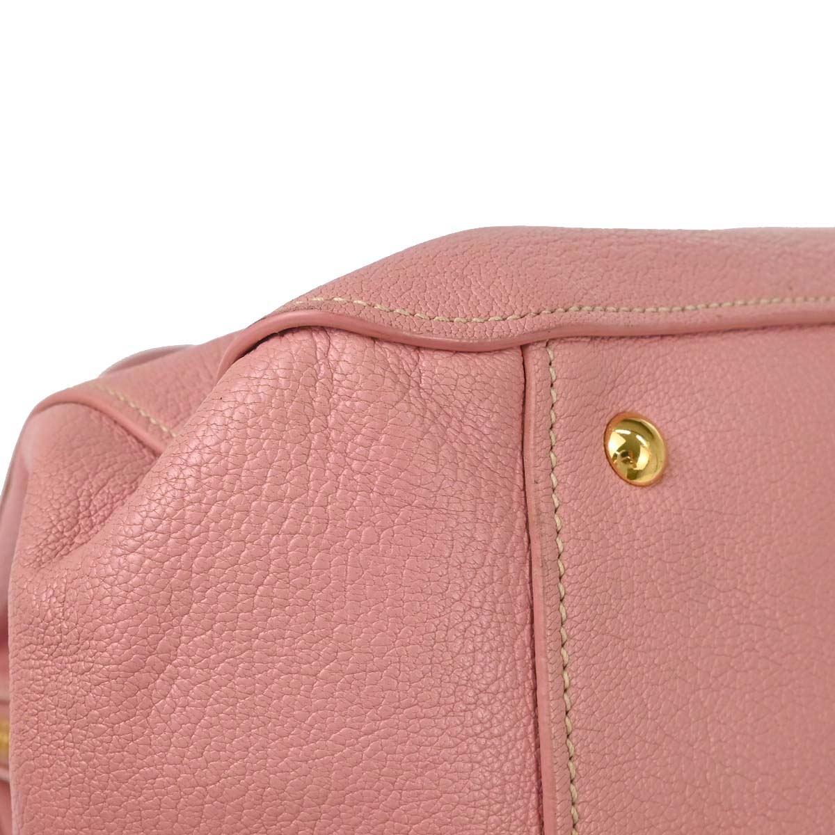 Miu Miu Pink Leather Madras 2way Shoulder Handbag
