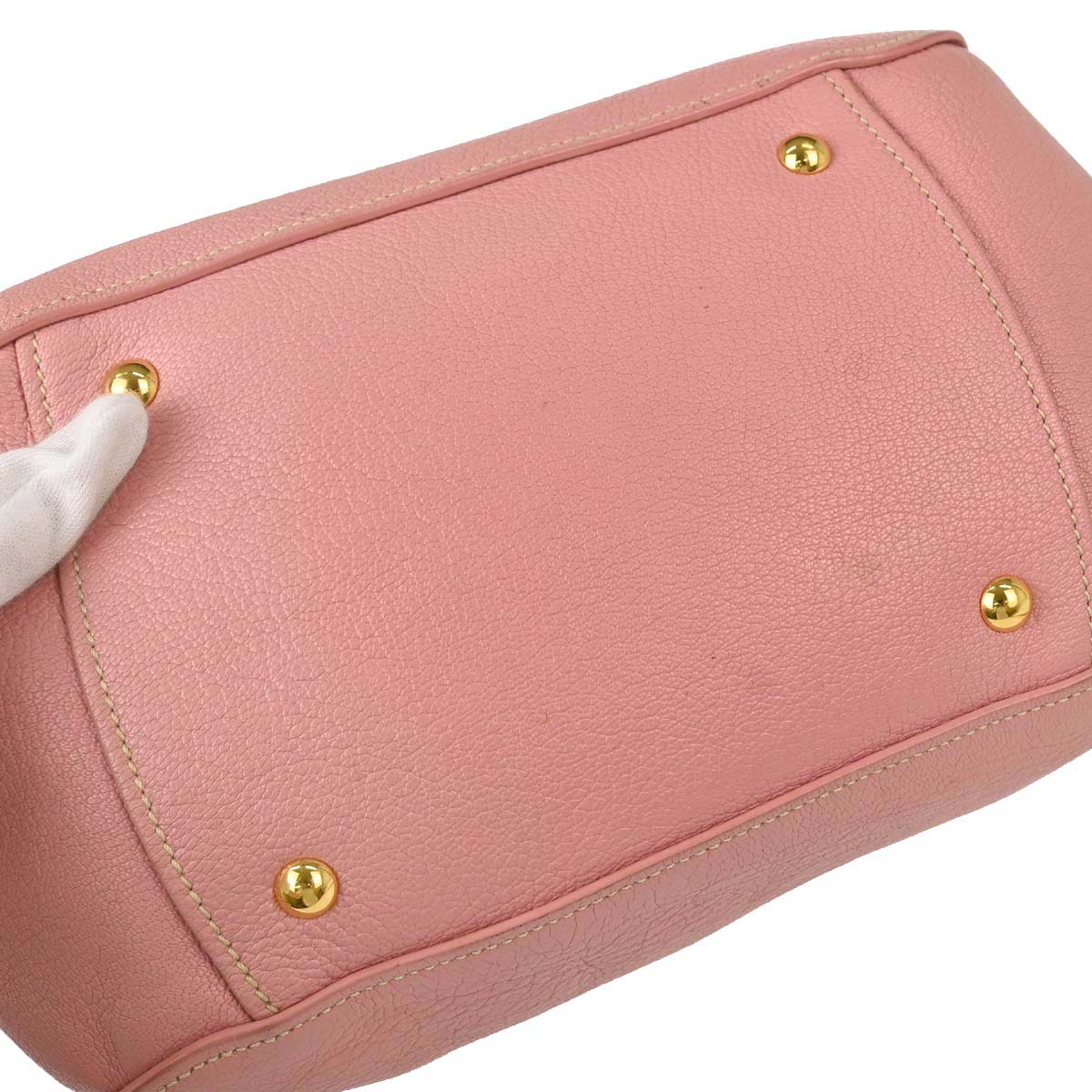 Miu Miu Pink Leather Madras 2way Shoulder Handbag