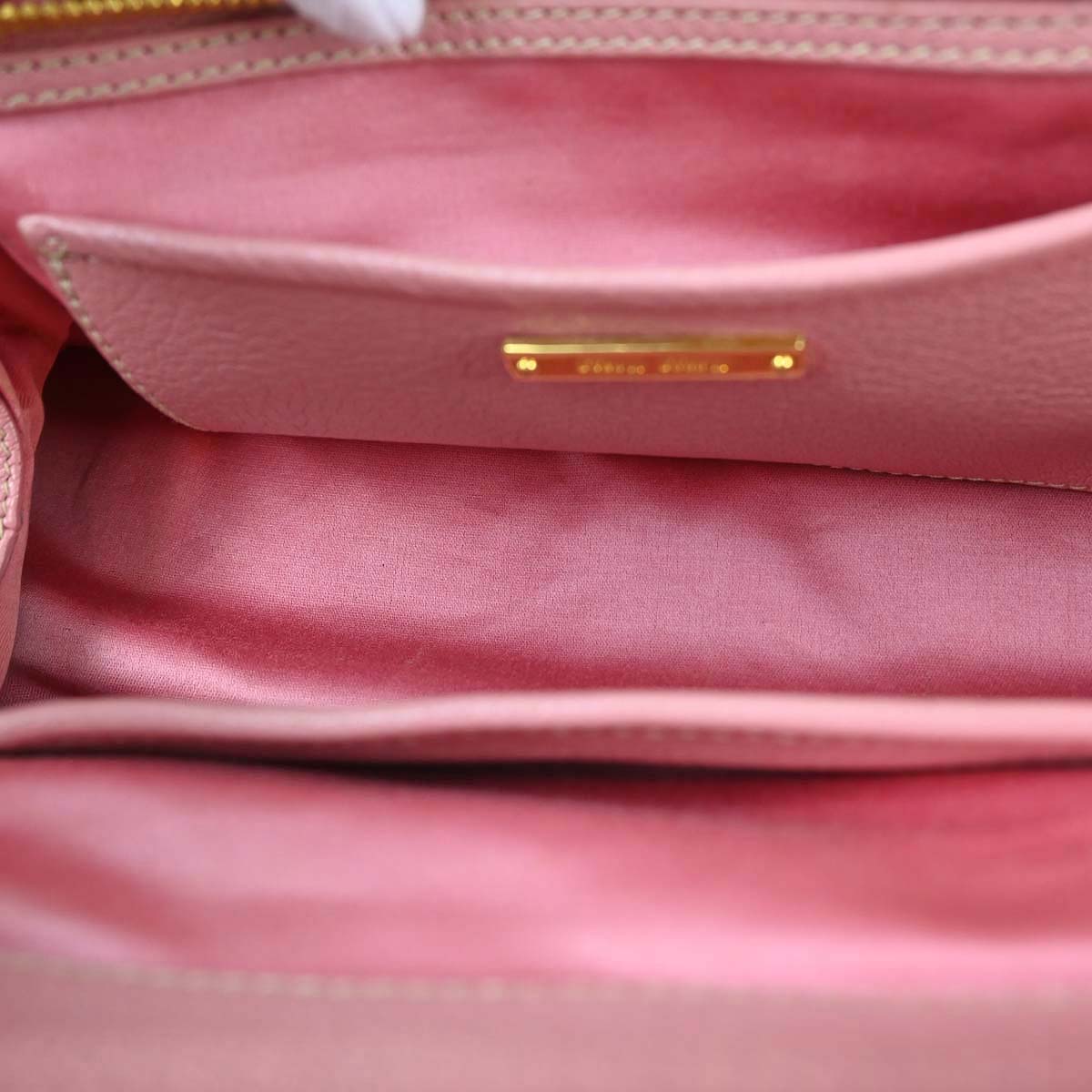 Miu Miu Pink Leather Madras 2way Shoulder Handbag