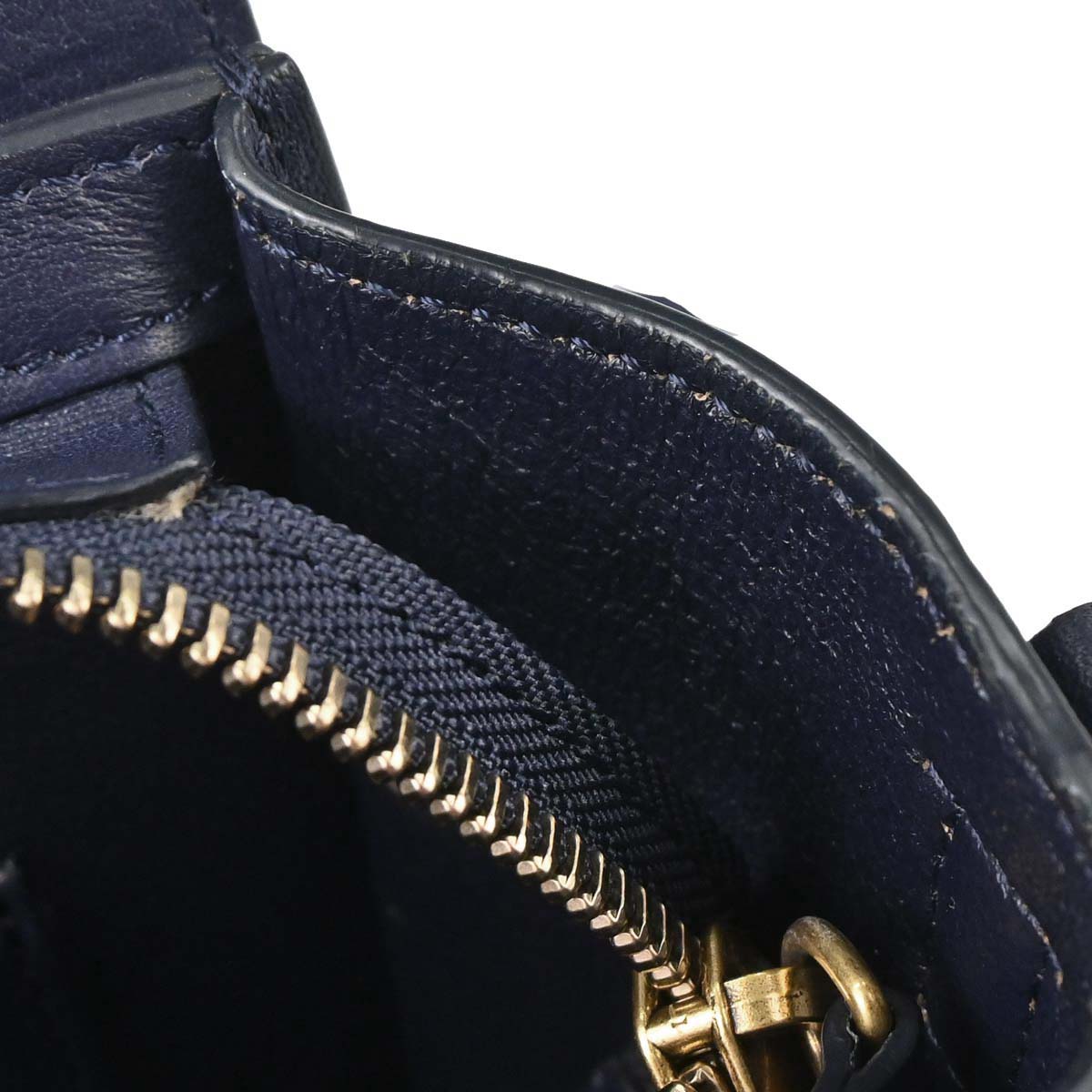 Celine Navy Leather Nano Luggage 2way Shoulder Tote Bag