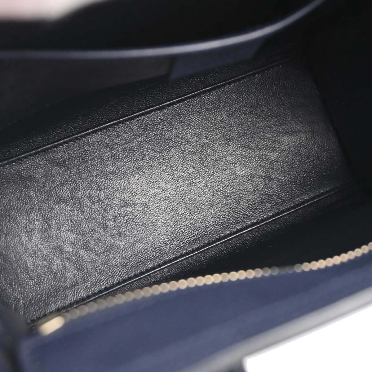 Celine Navy Leather Nano Luggage 2way Shoulder Tote Bag