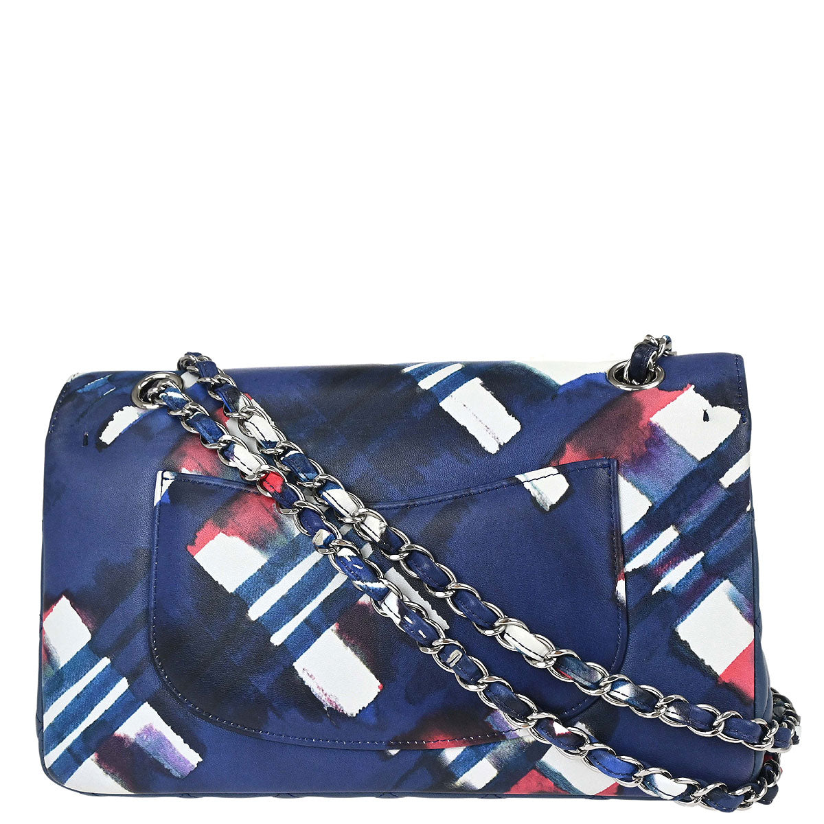 Chanel Navy Lambskin Airline Medium Classic Double Flap Shoulder Bag