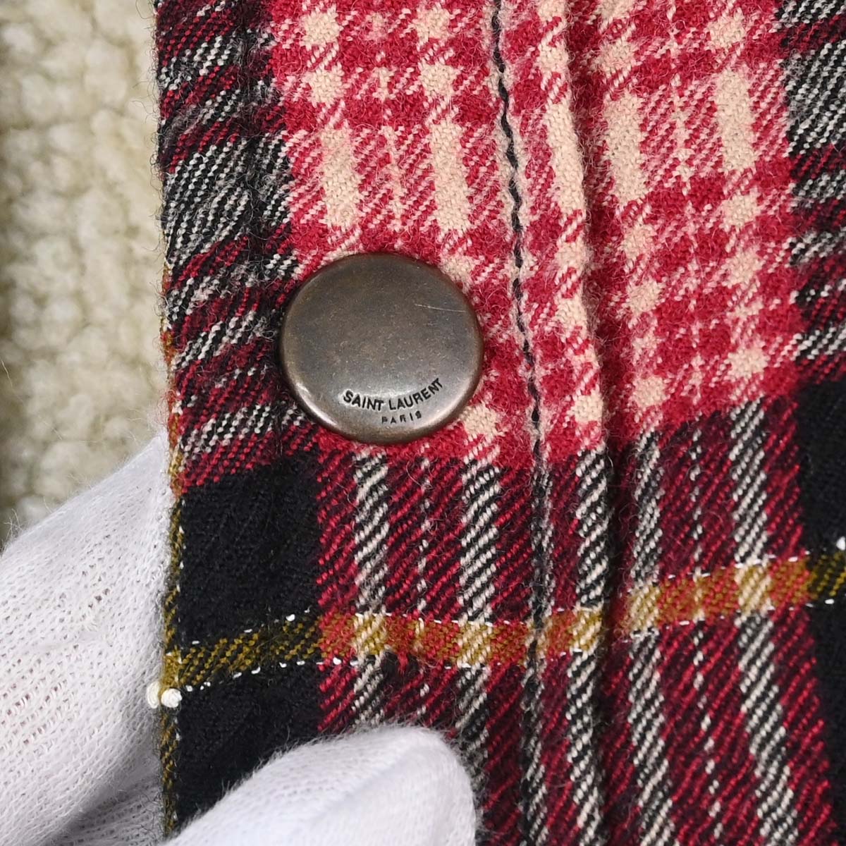 Saint Laurent 2019 Virgin Wool Plaid Check Print Bomber Jacket #S