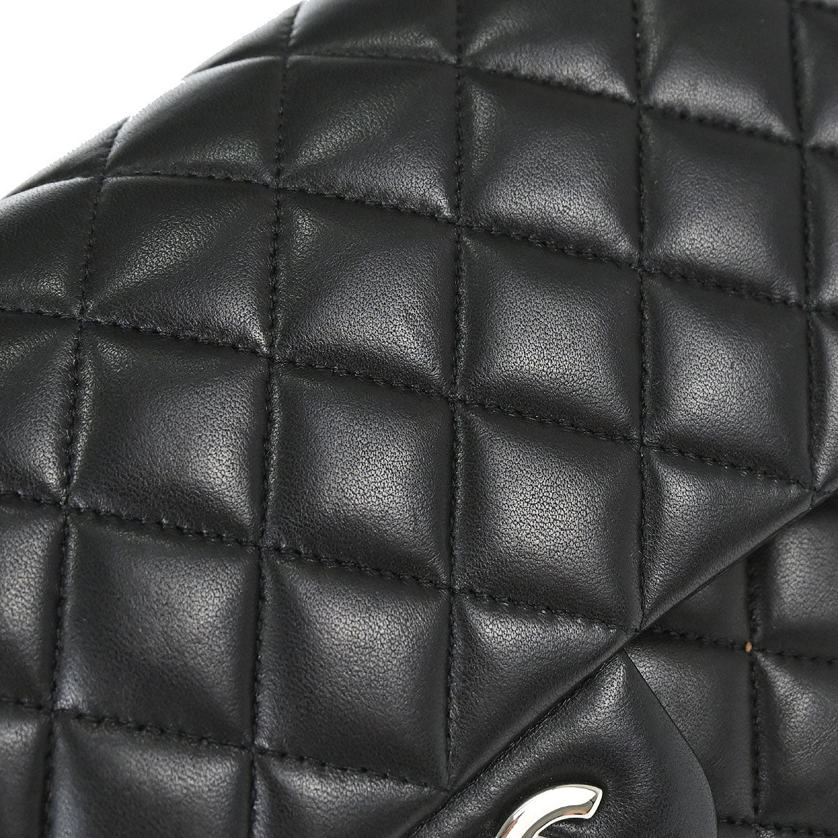 Chanel Black Lambskin Medium Classic Double Flap Shoulder Bag