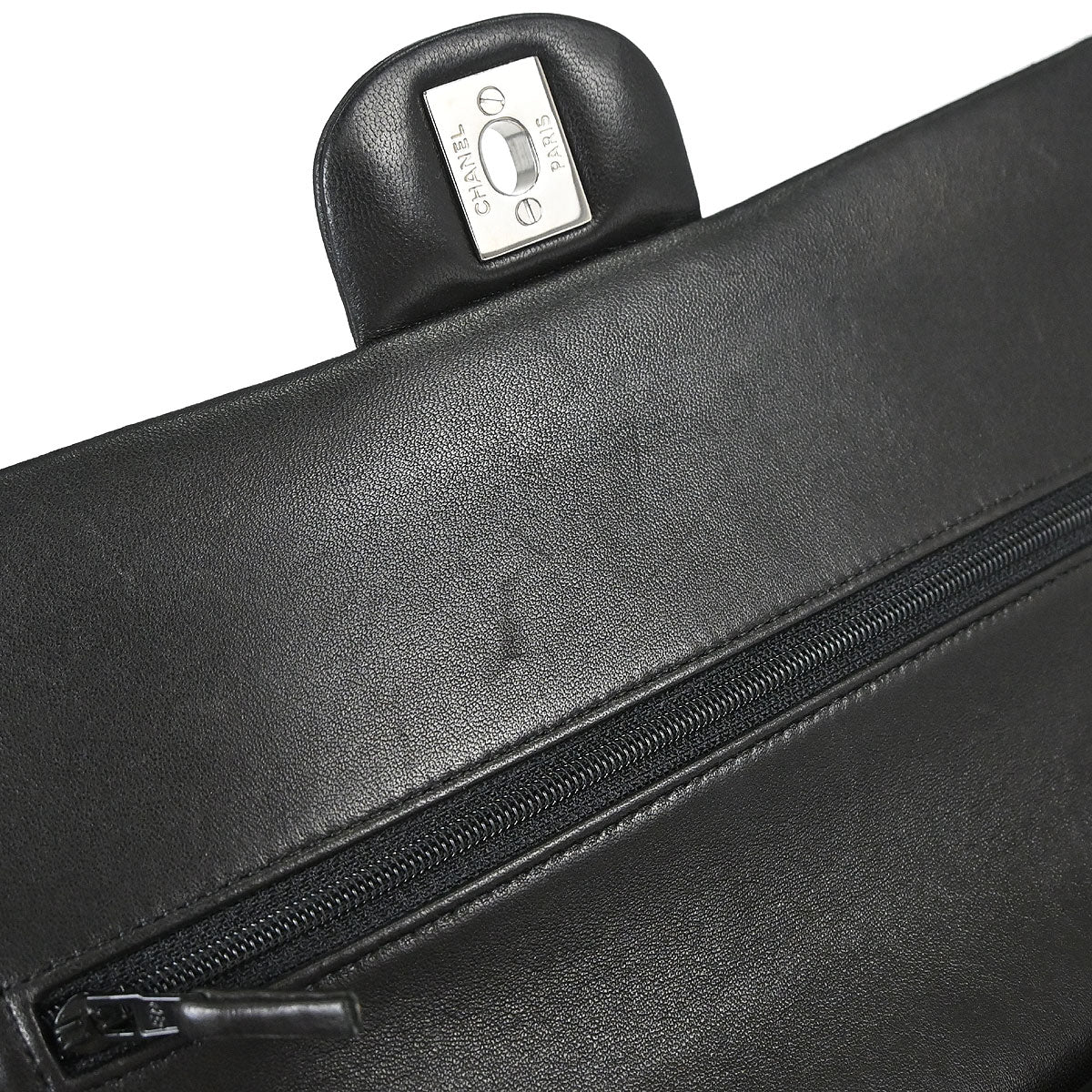Chanel Black Lambskin Medium Classic Double Flap Shoulder Bag